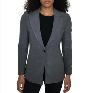 Armani Wool Blazer Size 12 Grey Single Breast Preppy Old Money Career Office